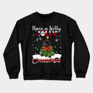 Have A Holly Jolly Christmas Black Pug Dog Xmas Tree Crewneck Sweatshirt